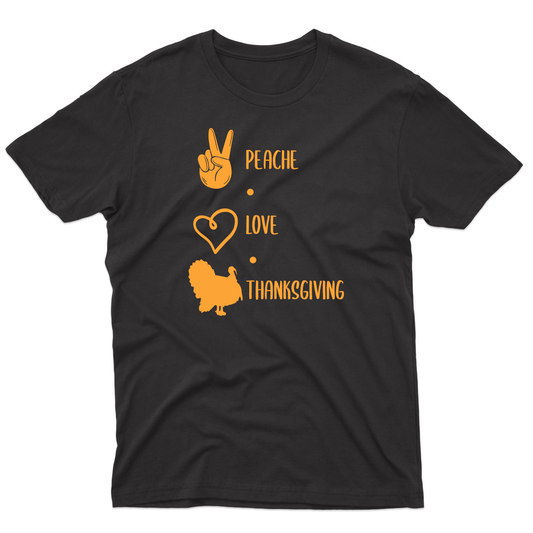 Peace Love Thanksgiving Men's T-shirt | Black