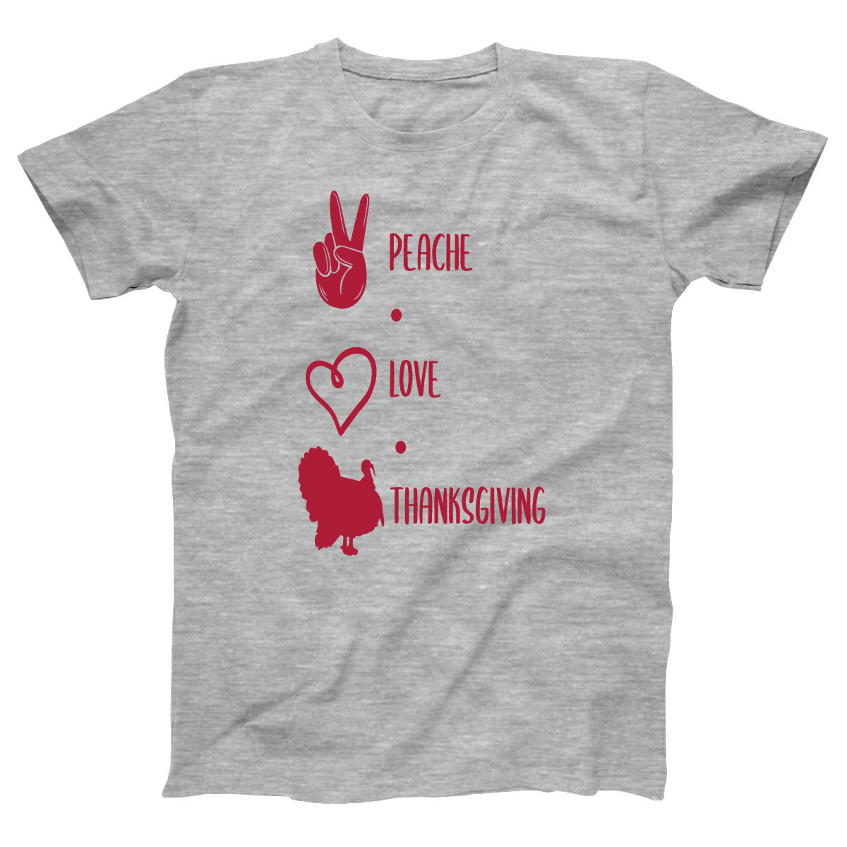 Peace Love Thanksgiving Women's T-shirt | Gray