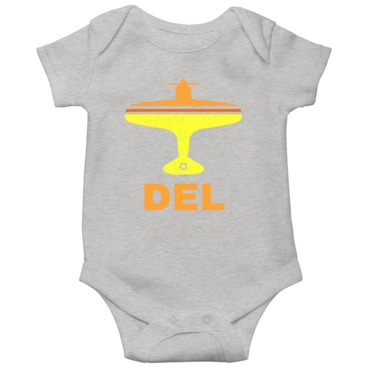 Fly Delhi DEL Airport  Baby Bodysuits | Gray