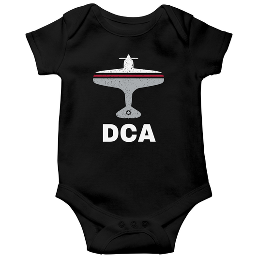 Fly Washington D.C. DCA Airport Baby Bodysuits | Black