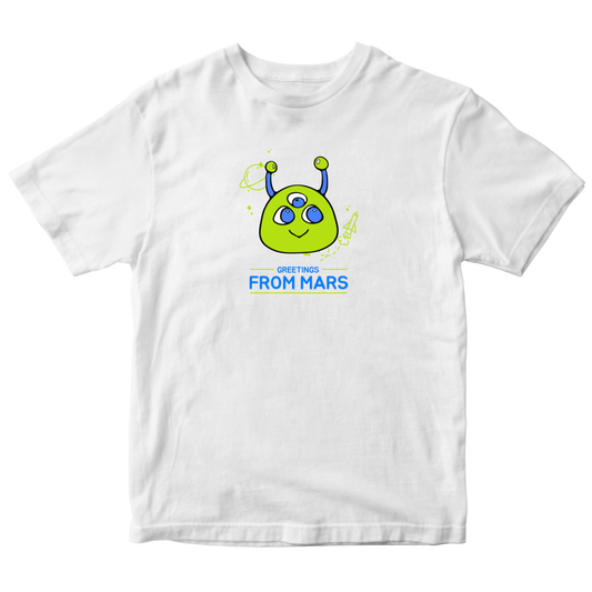 Greetings From Mars Kids T-shirt | White