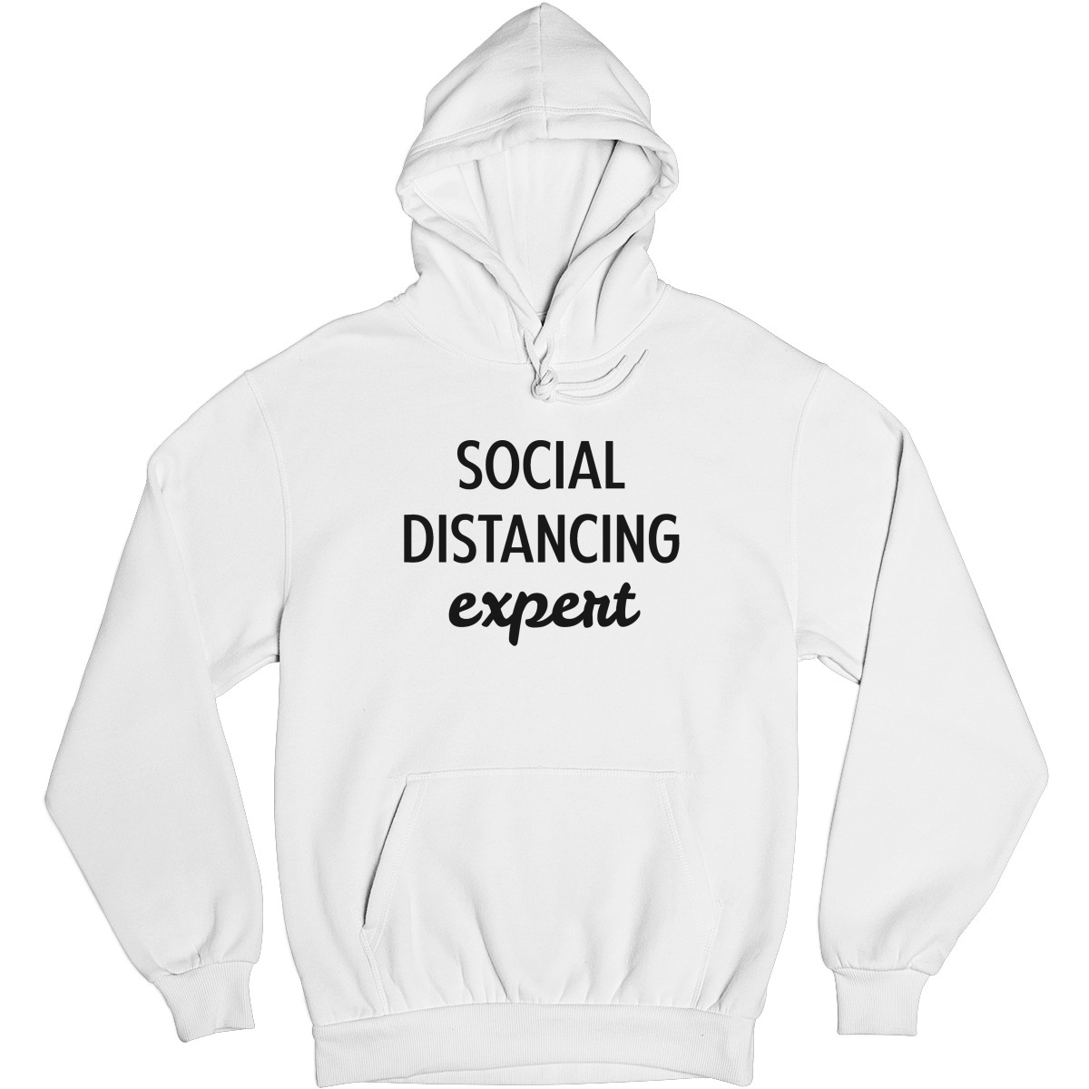Social Distancing Expert Unisex Hoodie | White