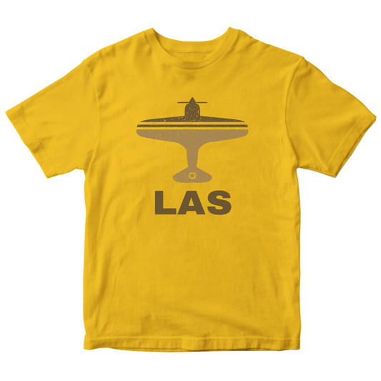 Fly Las Vegas LAS Airport Kids T-shirt | Yellow