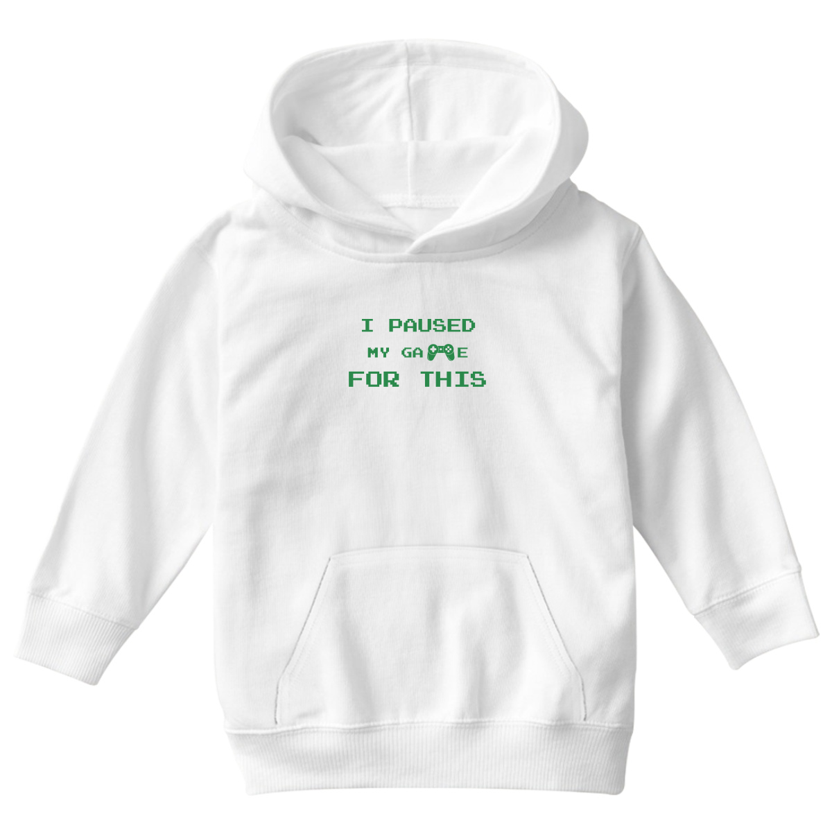 I Paused My Game For This Kids Hoodie | White