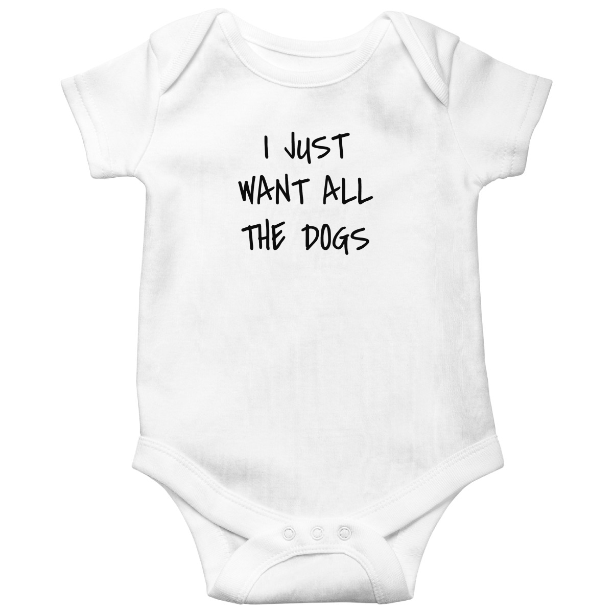 I Just Want All the Dogs Baby Bodysuits | White