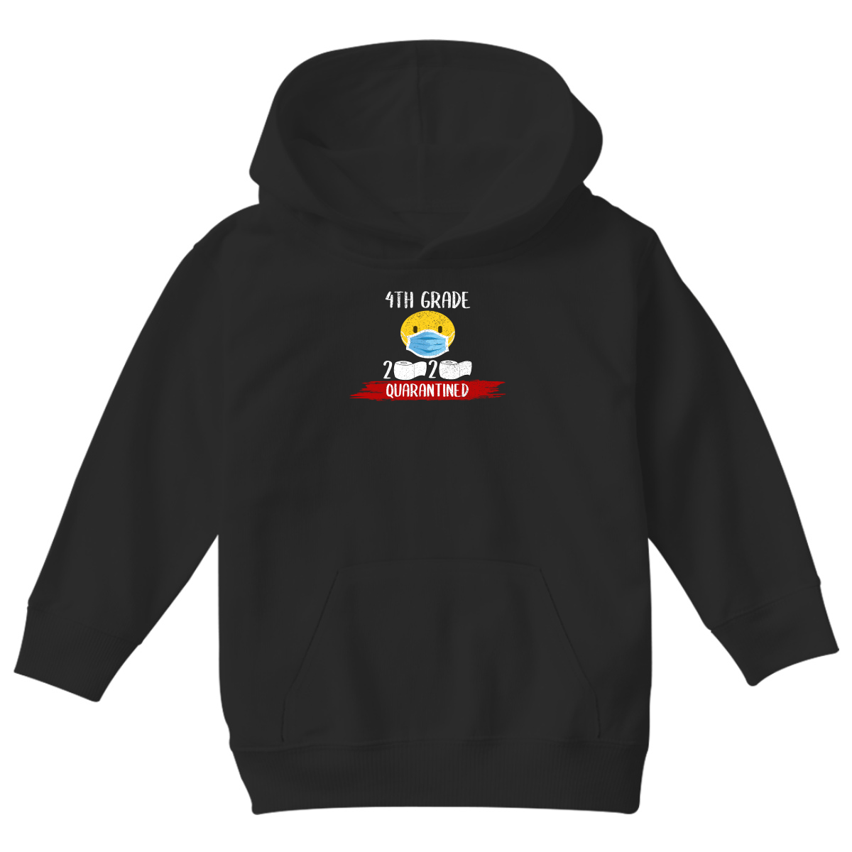 4th Grader Quarantined Kids Hoodie | Black