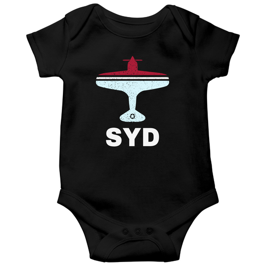 Fly Sydney SYD Airport  Baby Bodysuits | Black
