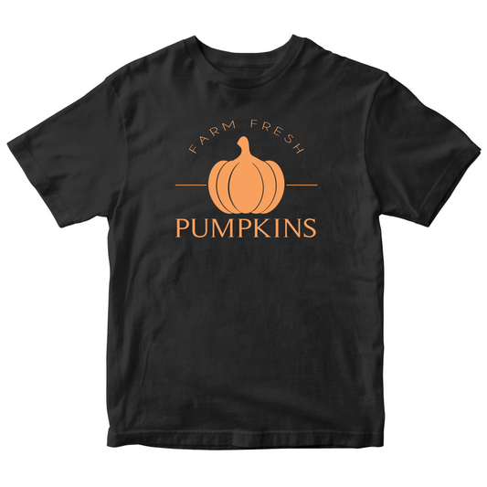 Farm Fresh Pumpkins Kids T-shirt | Black