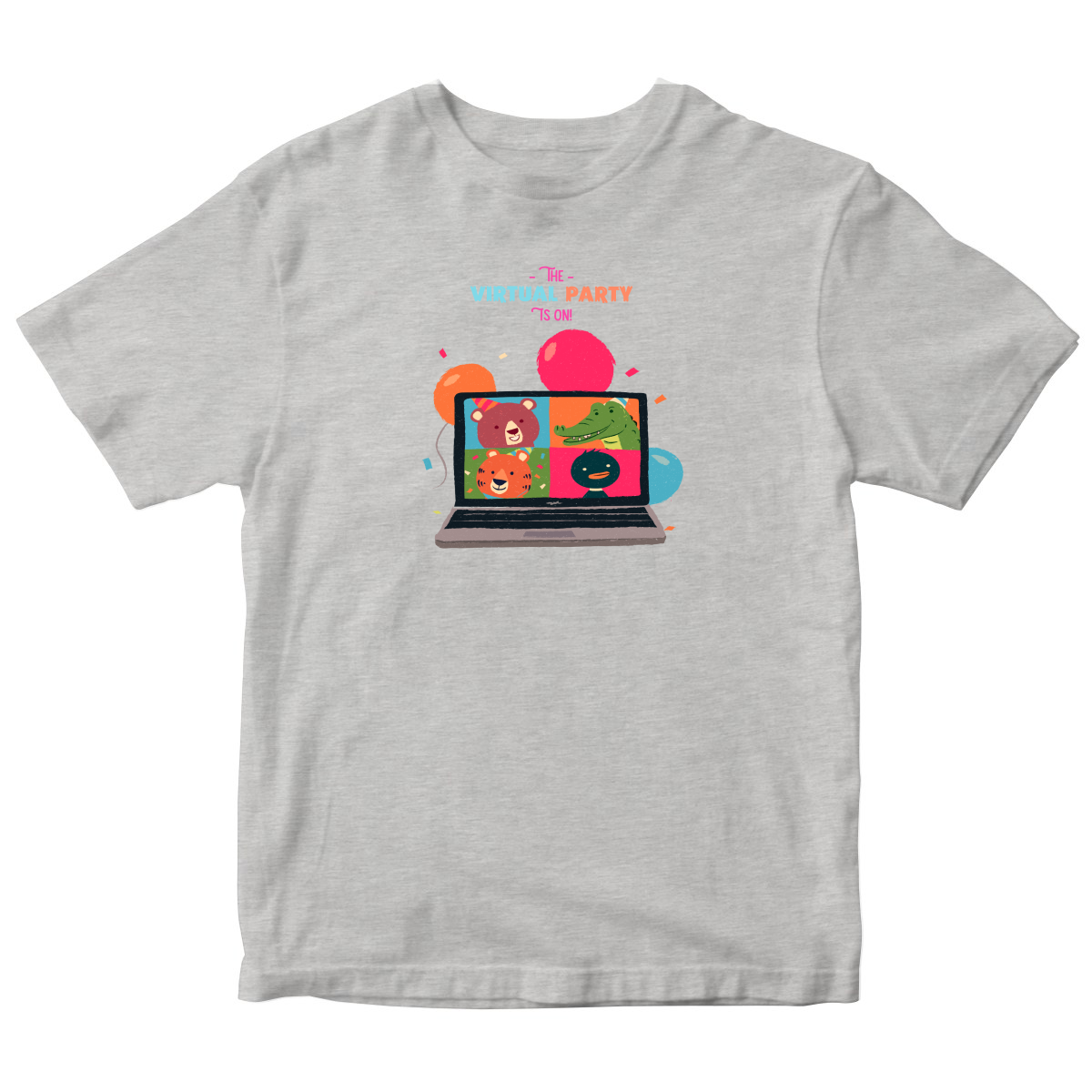 The Virtual Party is on Toddler T-shirt | Gray