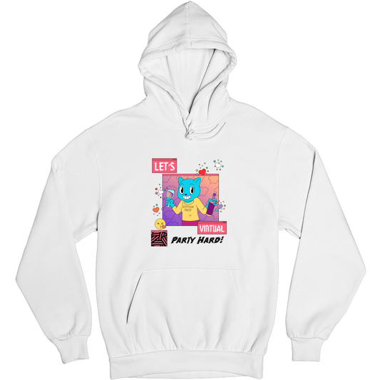 Let's Virtual Party Hard Unisex Hoodie | White
