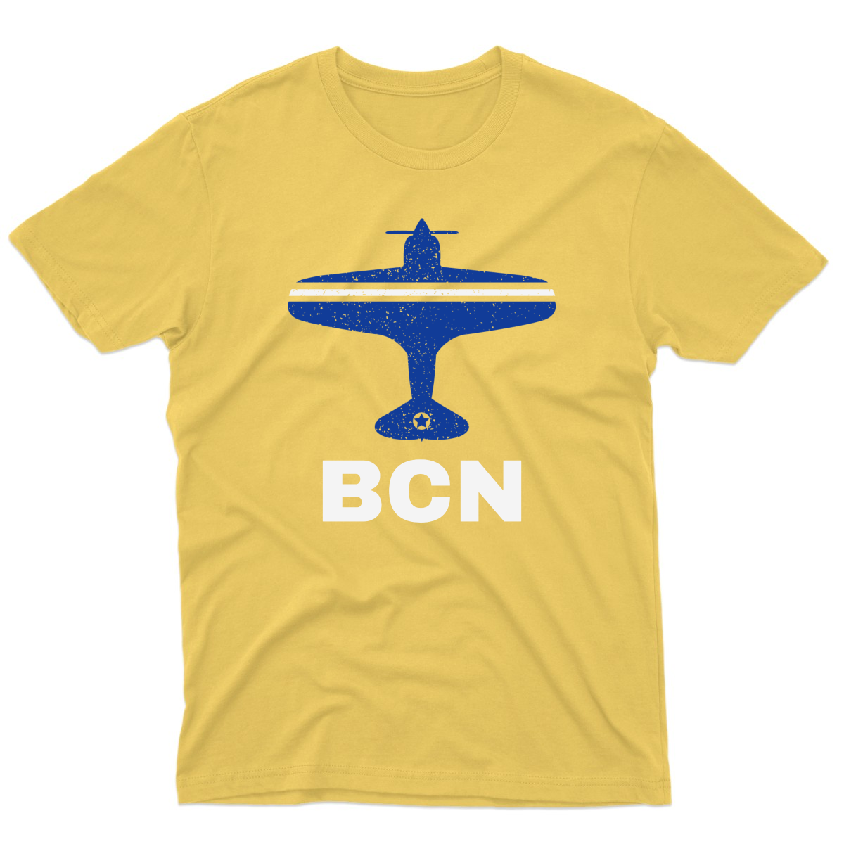 Fly Barcelona BCN Airport Men's T-shirt | Yellow
