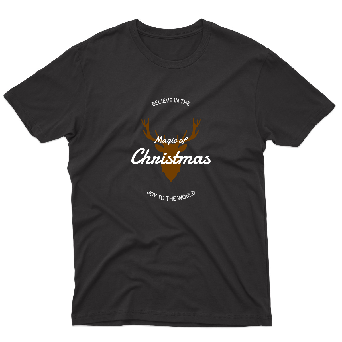 Believe in the Magic of Christmas Joy to the World Men's T-shirt | Black