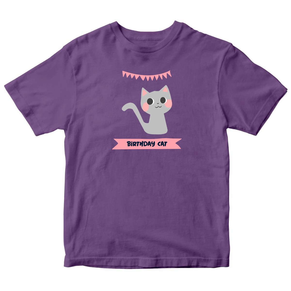 Birthday Cat Toddler T-shirt | Purple