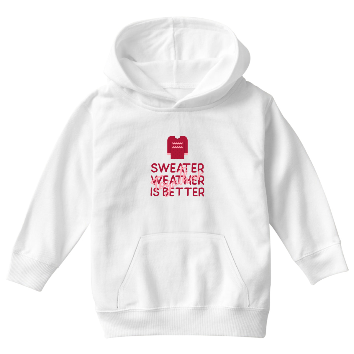 Sweather Weather is Better Together Kids Hoodie | White