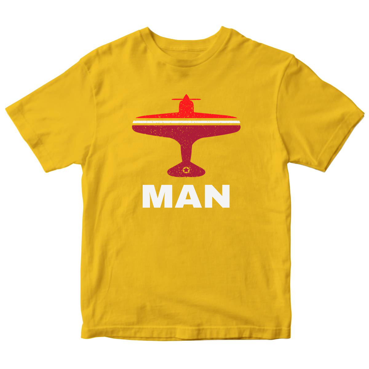 Fly Manchester MAN Airport Kids T-shirt | Yellow