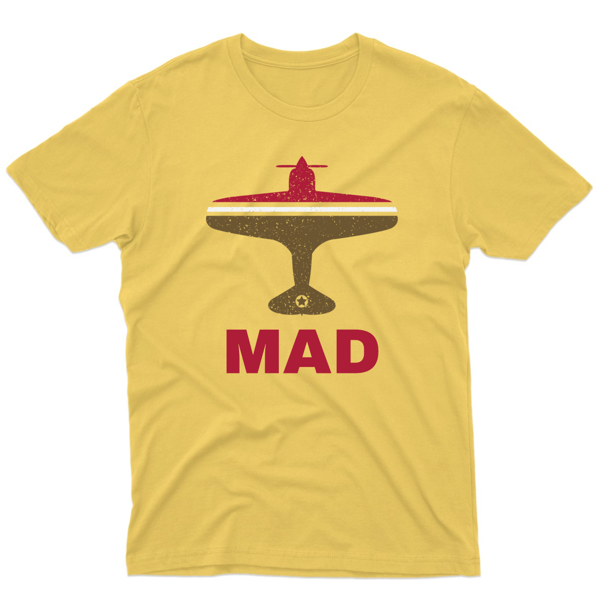Fly Madrid MAD Airport Men's T-shirt | Yellow
