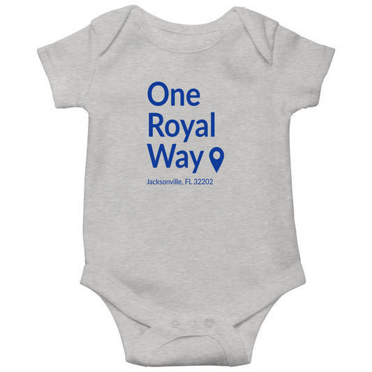 Kansas City Baseball Stadium Baby Bodysuits | Gray