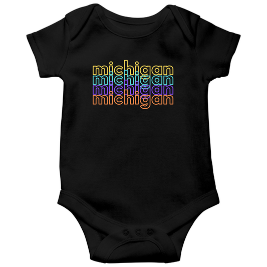 Michigan Baby Bodysuit | Black