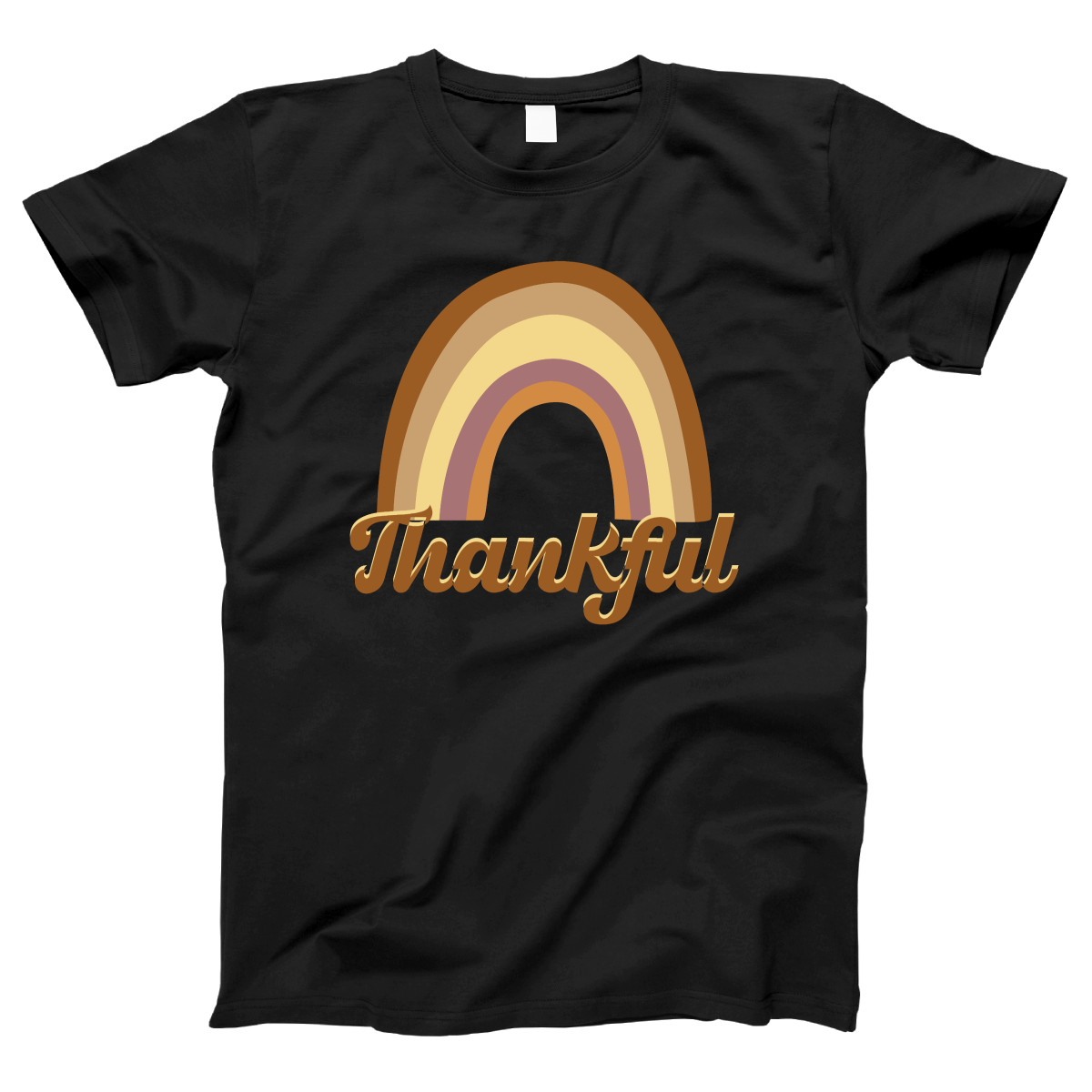 Thankful Retro Rainbow Women's T-shirt | Black