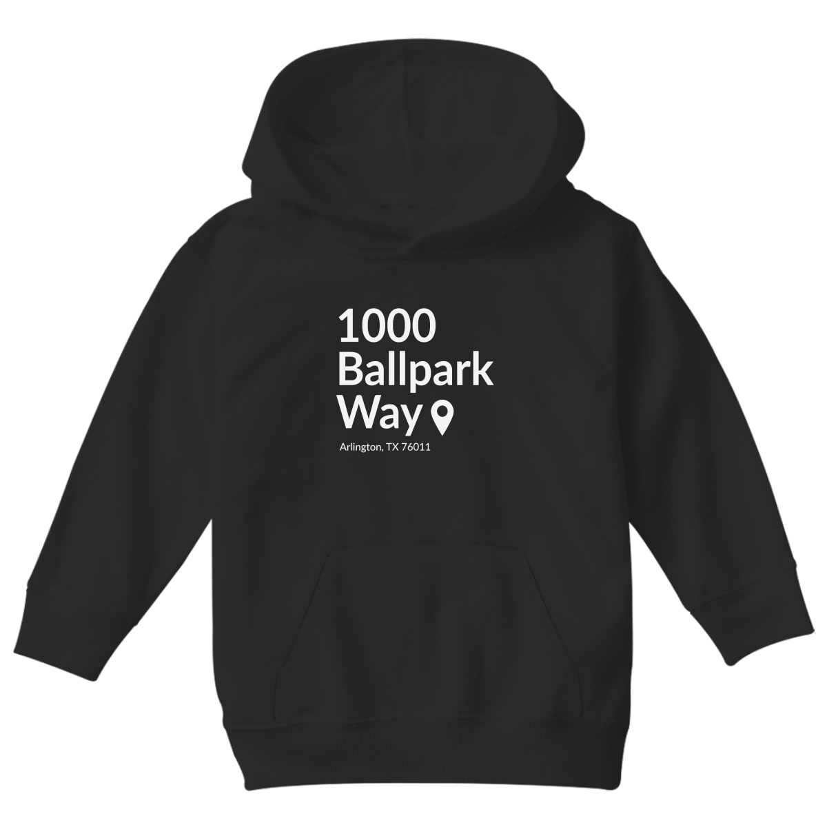 Texas Baseball Stadium Kids Hoodie | Black