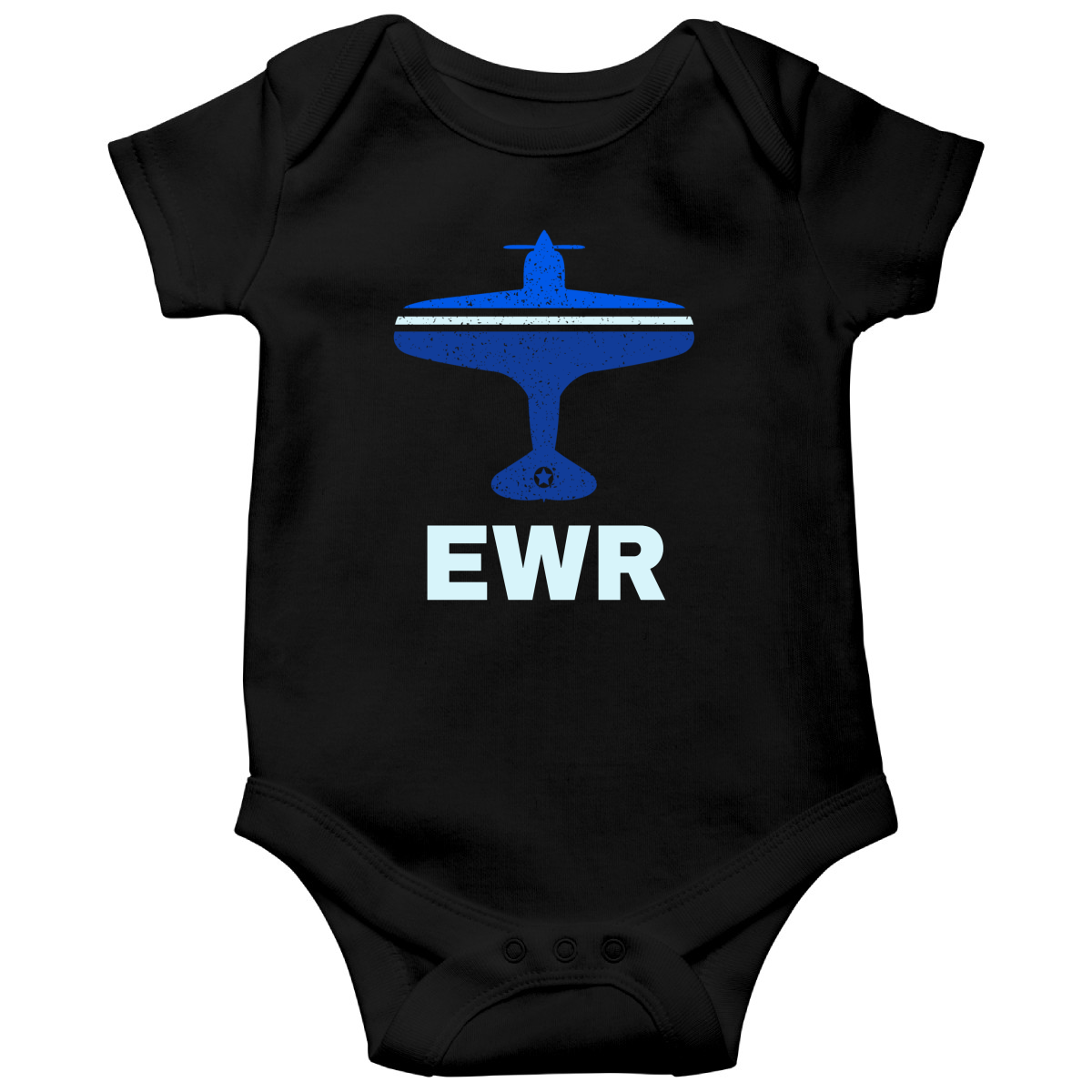 Fly Newark EWR Airport  Baby Bodysuits | Black