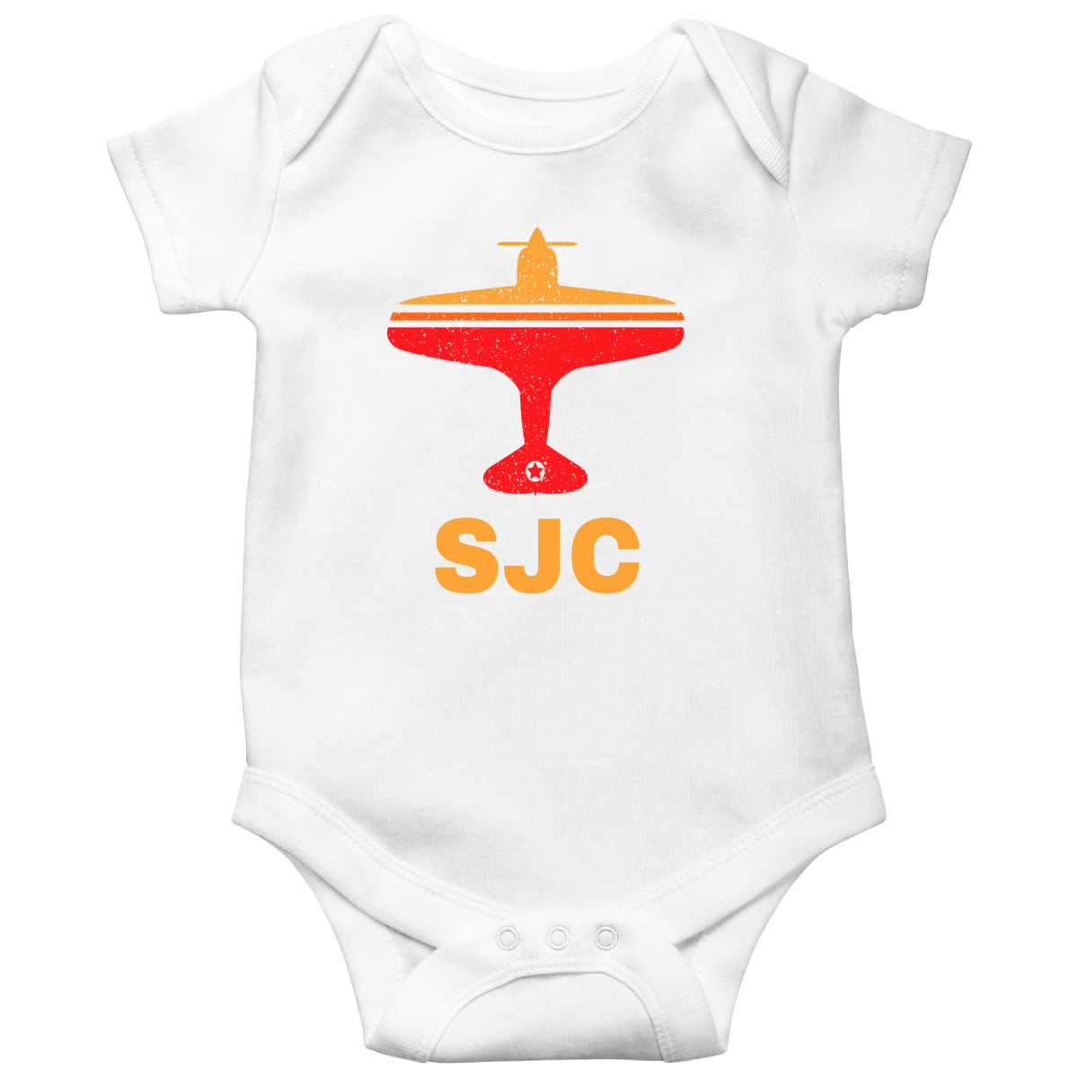 Fly San Jose SJC Airport Baby Bodysuits | White