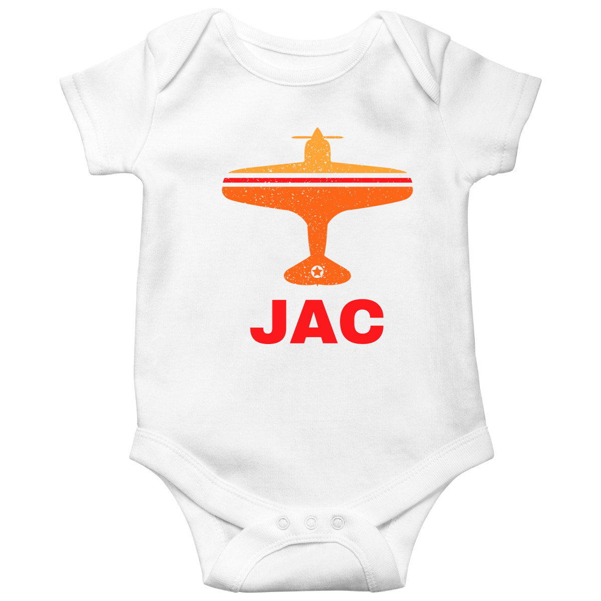 Fly Jackson Hole JAC Airport Baby Bodysuits | White