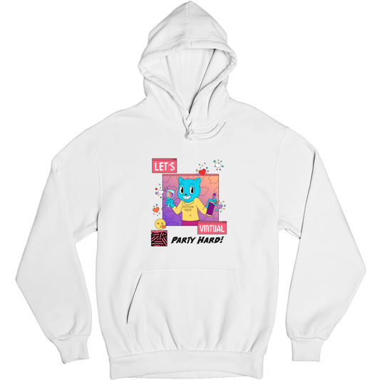 Happy Birthday Let's Virtual Party Unisex Hoodie | White