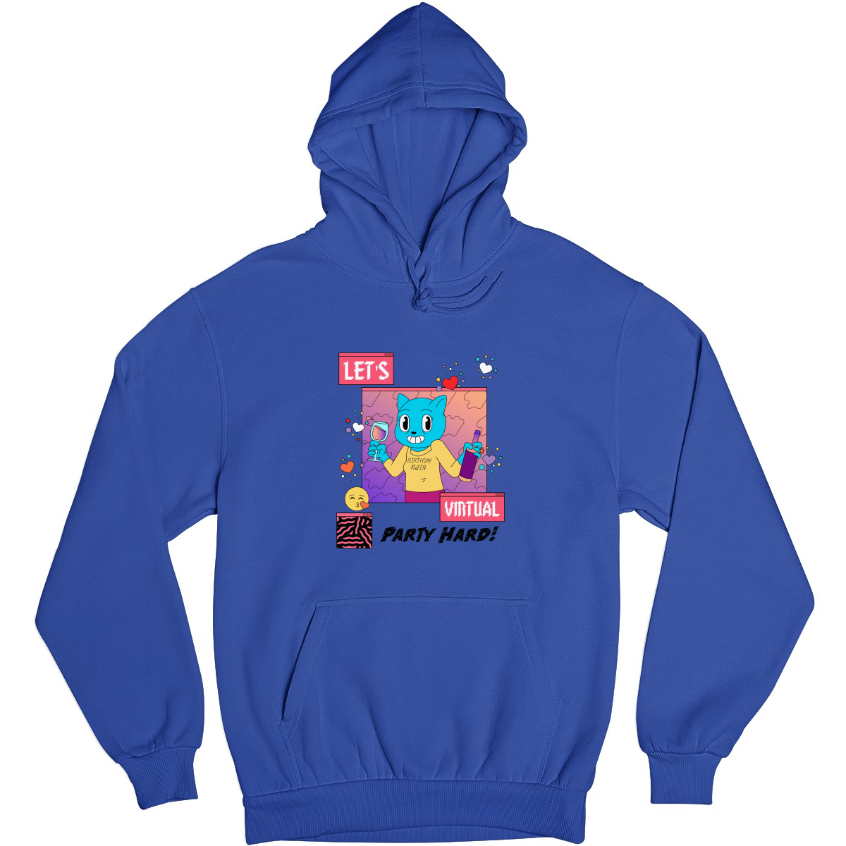 Let's Virtual Party Hard Unisex Hoodie | Blue