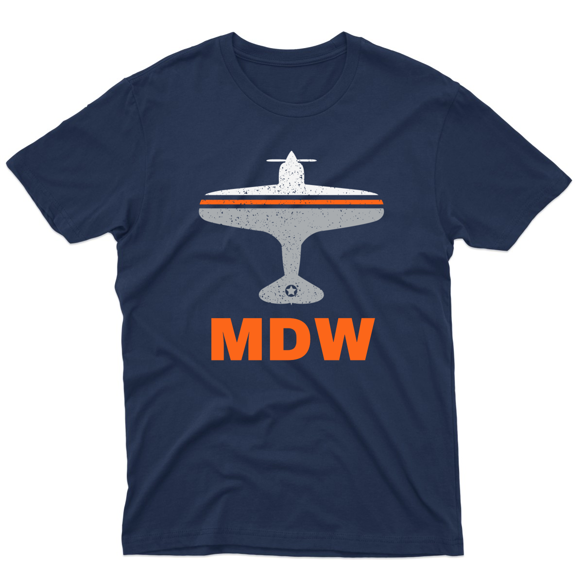 Fly Chicago MDW Airport Men's T-shirt | Navy