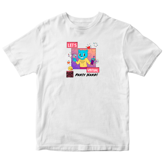 Happy Birthday Let's Virtual Party Toddler T-shirt | White