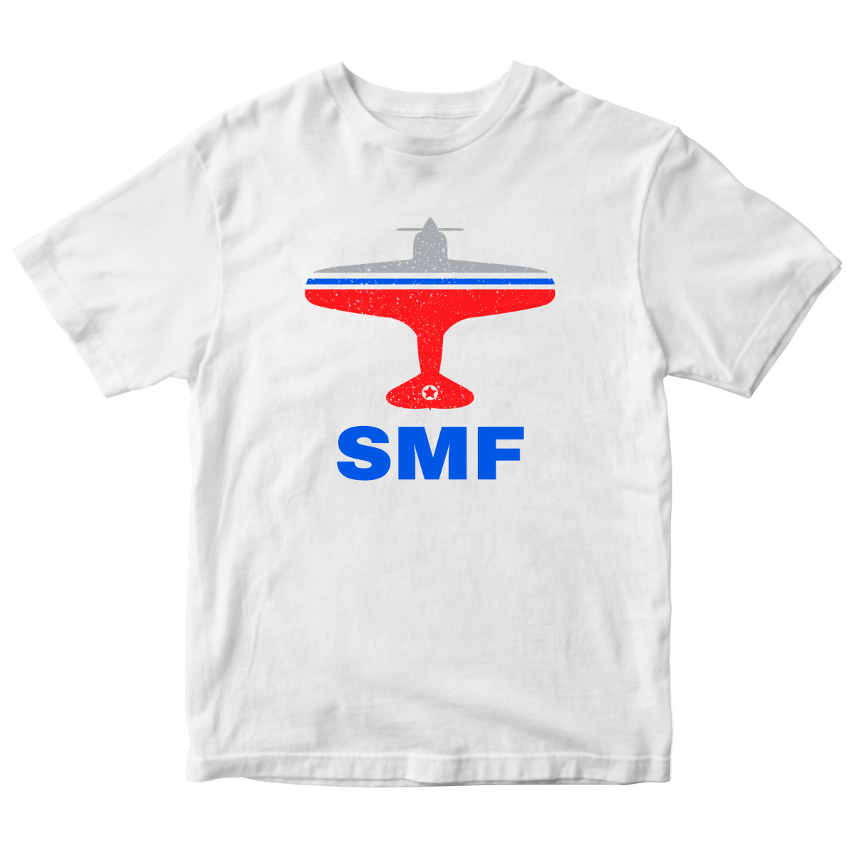 Fly Sacrameto SMF Airport Kids T-shirt | White
