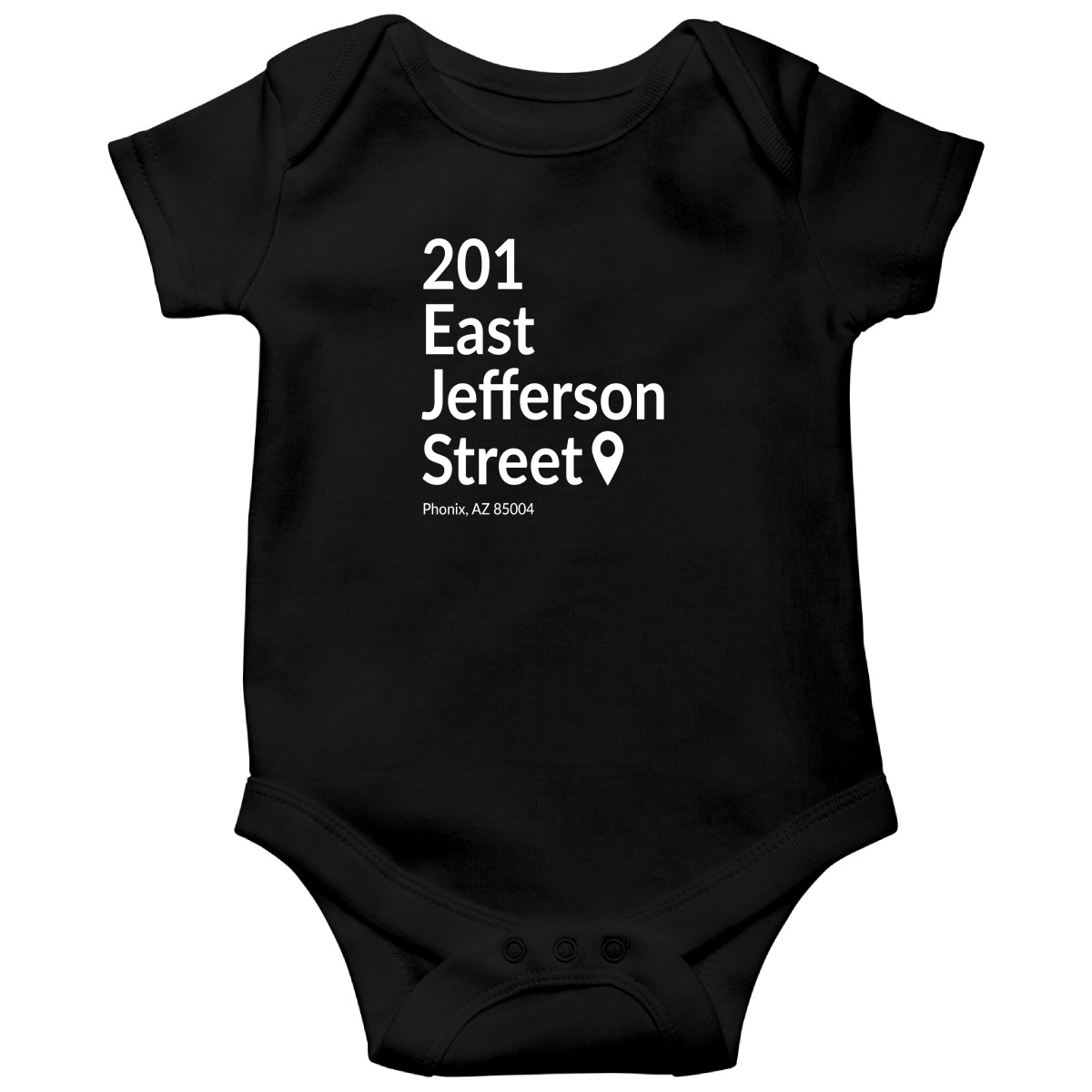 Phoenix Basketball Stadium Baby Bodysuits | Black