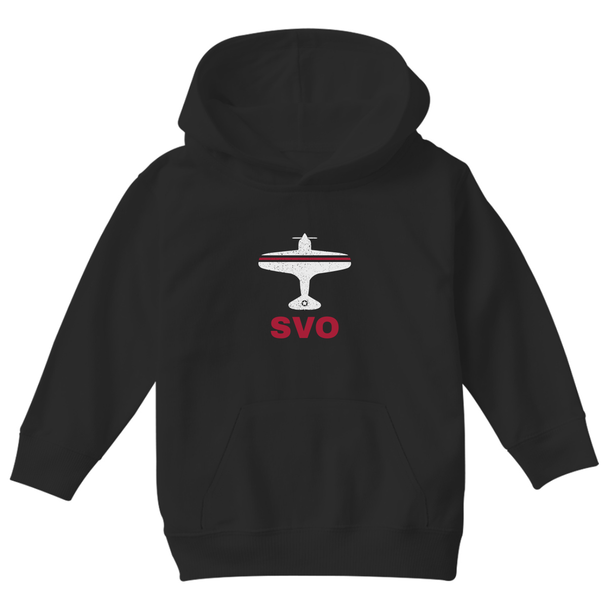 Fly Moscow SVO Airport Kids Hoodie | Black