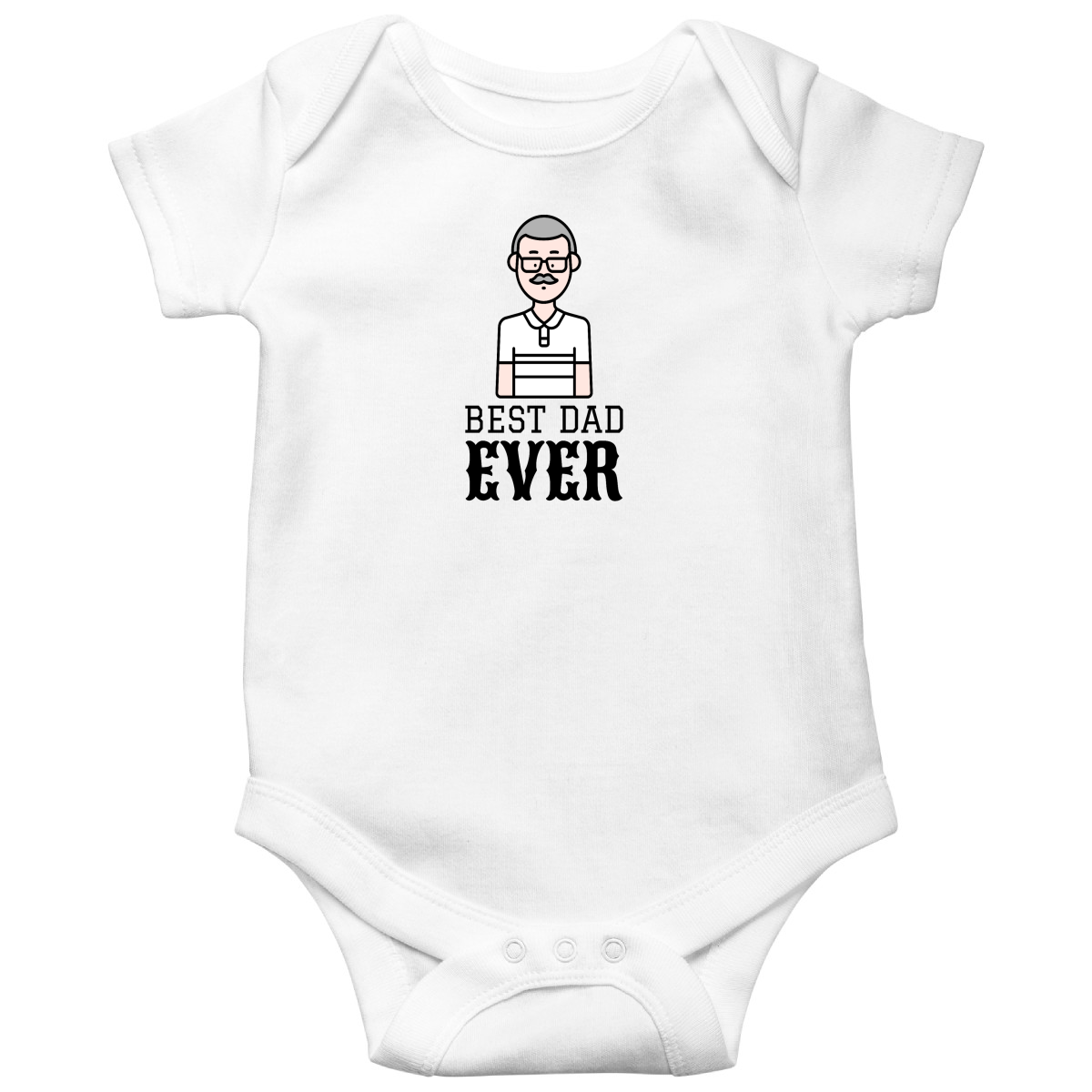 Best Dad Ever Baby Bodysuits | White