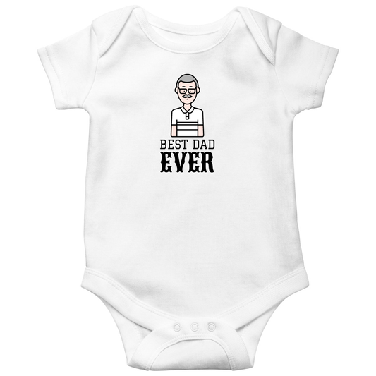 Best Dad Ever Baby Bodysuits | White