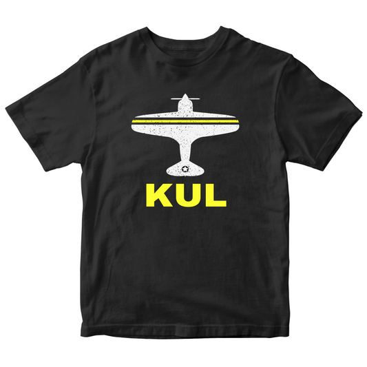 Fly Kuala Lumpur KUL Airport Kids T-shirt | Black