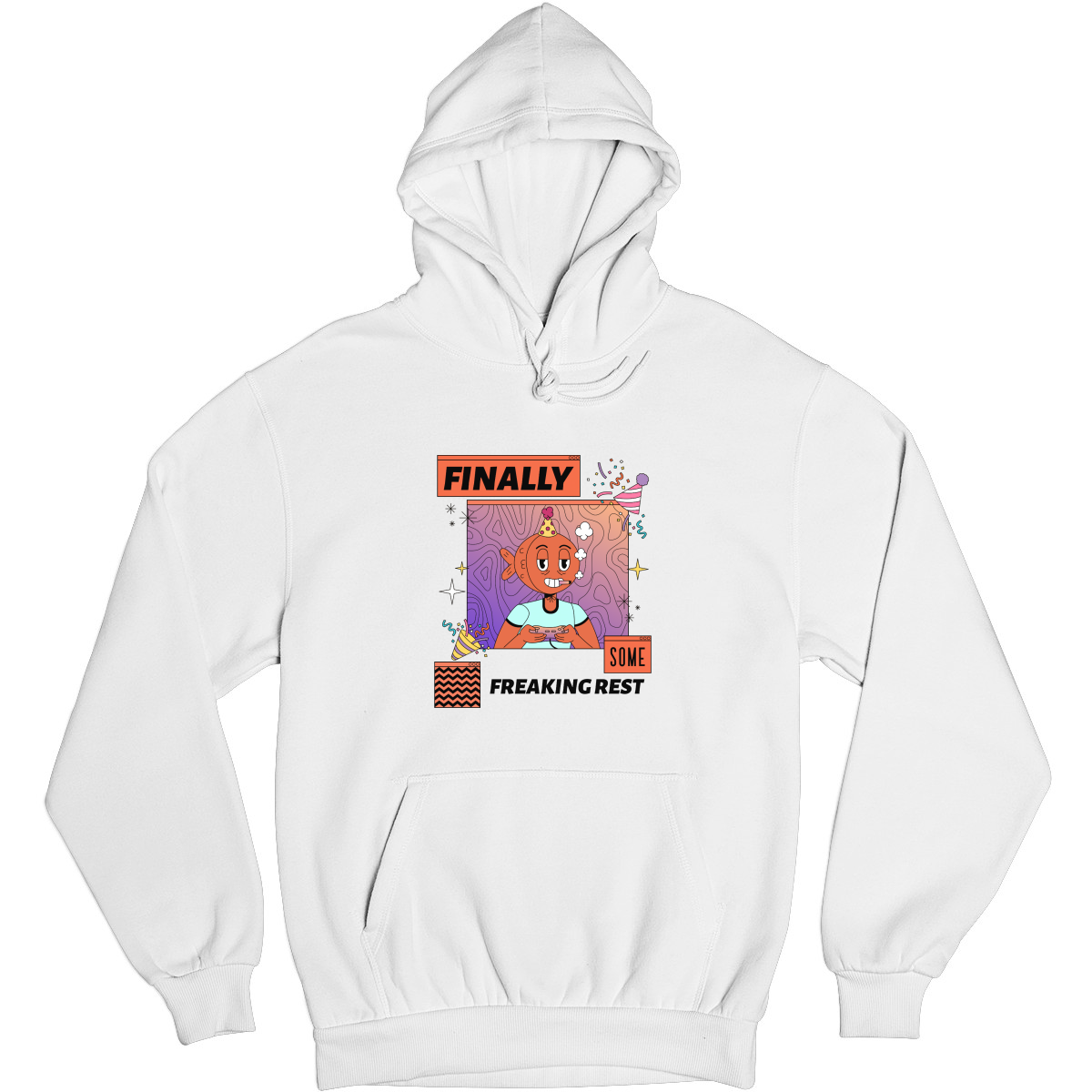 Finally Som Freaking Rest  Unisex Hoodie | White