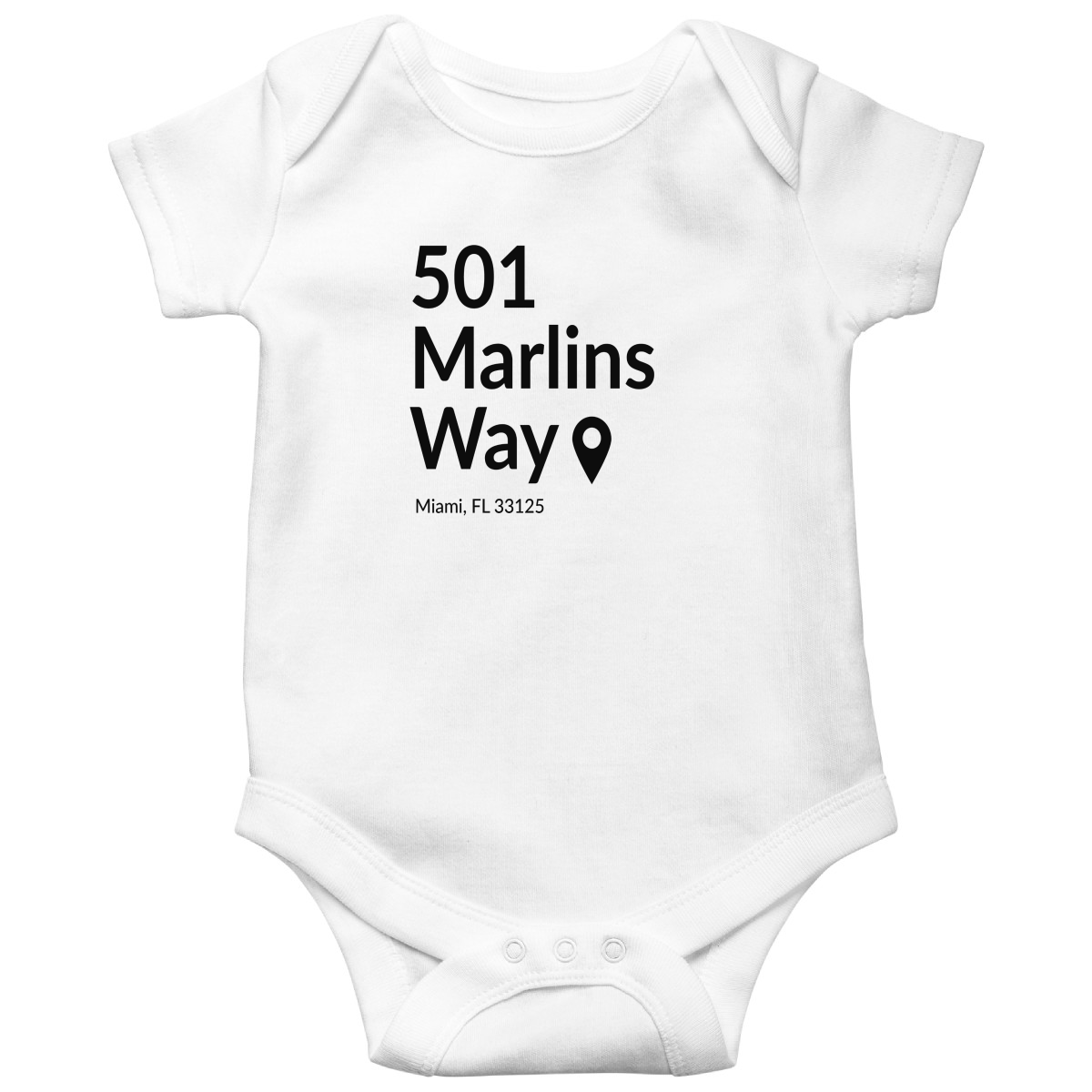 Miami Baseball Stadium  Baby Bodysuits | White