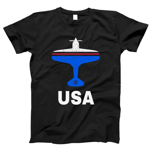 Fly USA Airport Women's T-shirt | Black