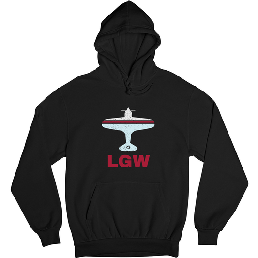 Fly London LGW Airport Unisex Hoodie | Black