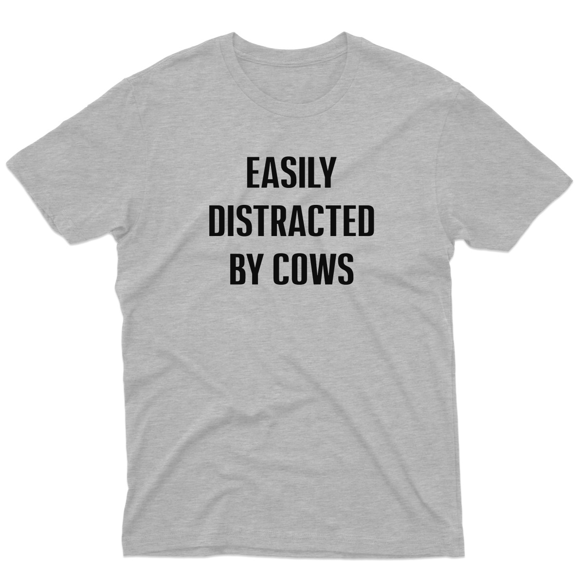 Easily Distracted By Cows Men's T-shirt | Gray