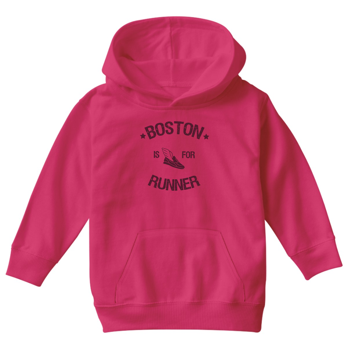 Boston Is For Runners Kids Hoodie | Pink
