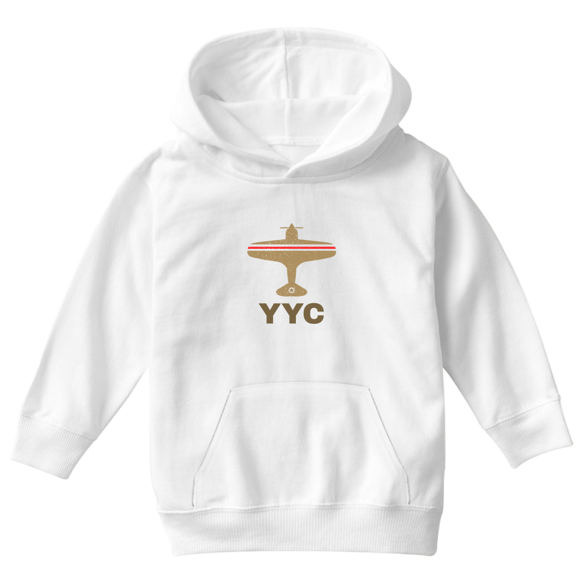 Fly Calgary YYC Airport Kids Hoodie | White