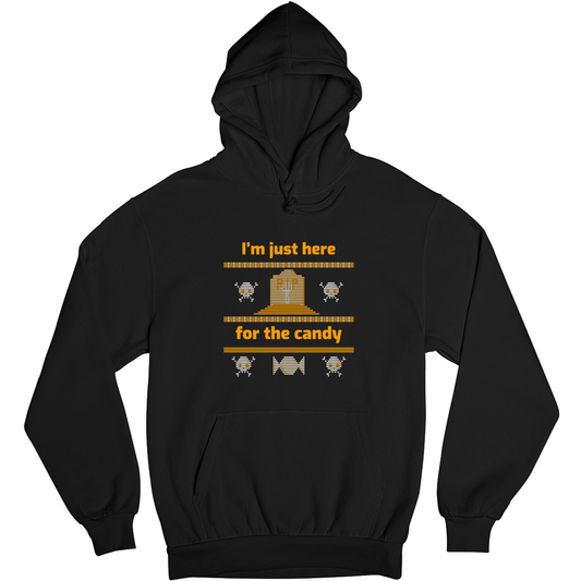 I'm Just Here For the Candy Unisex Hoodie | Black