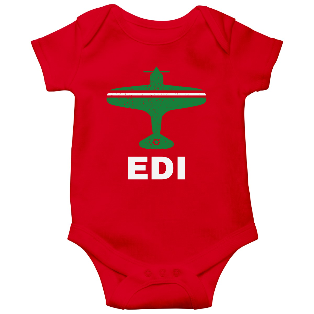 Fly Edinburgh EDI Airport Baby Bodysuits | Red