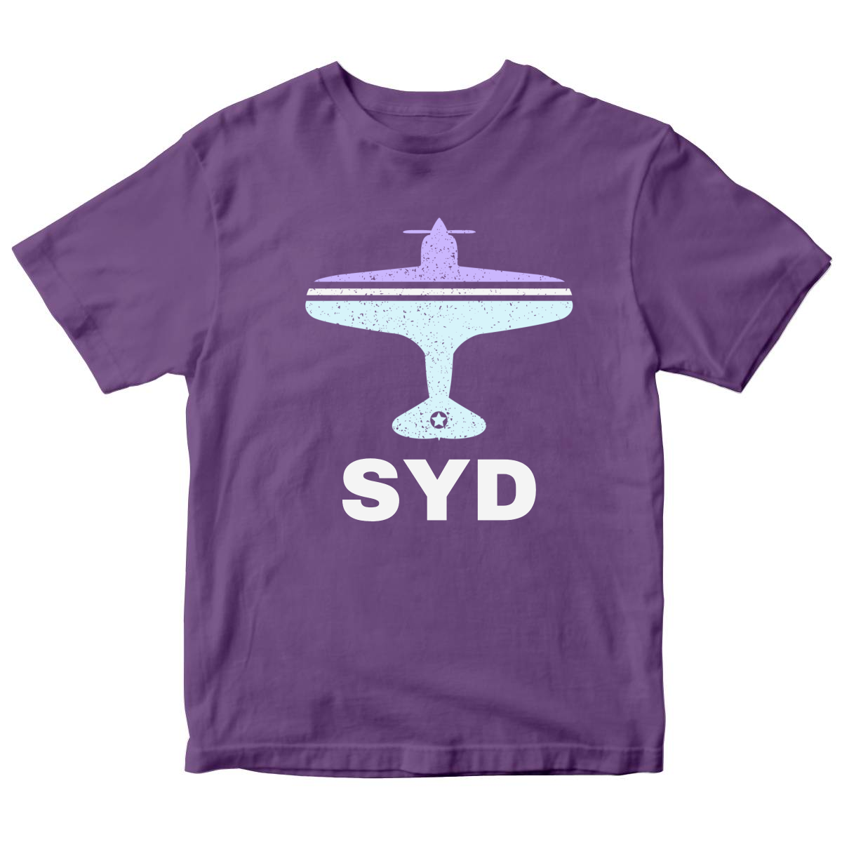 Fly Sydney SYD Airport  Kids T-shirt | Purple