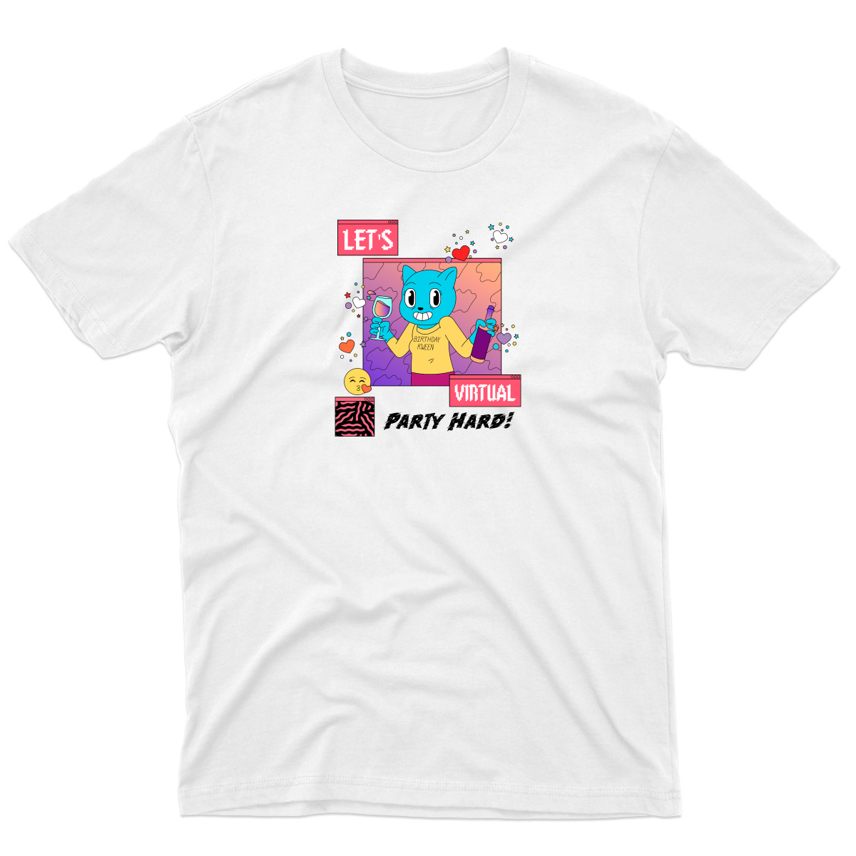 Let's Virtual Party Hard Men's T-shirt | White