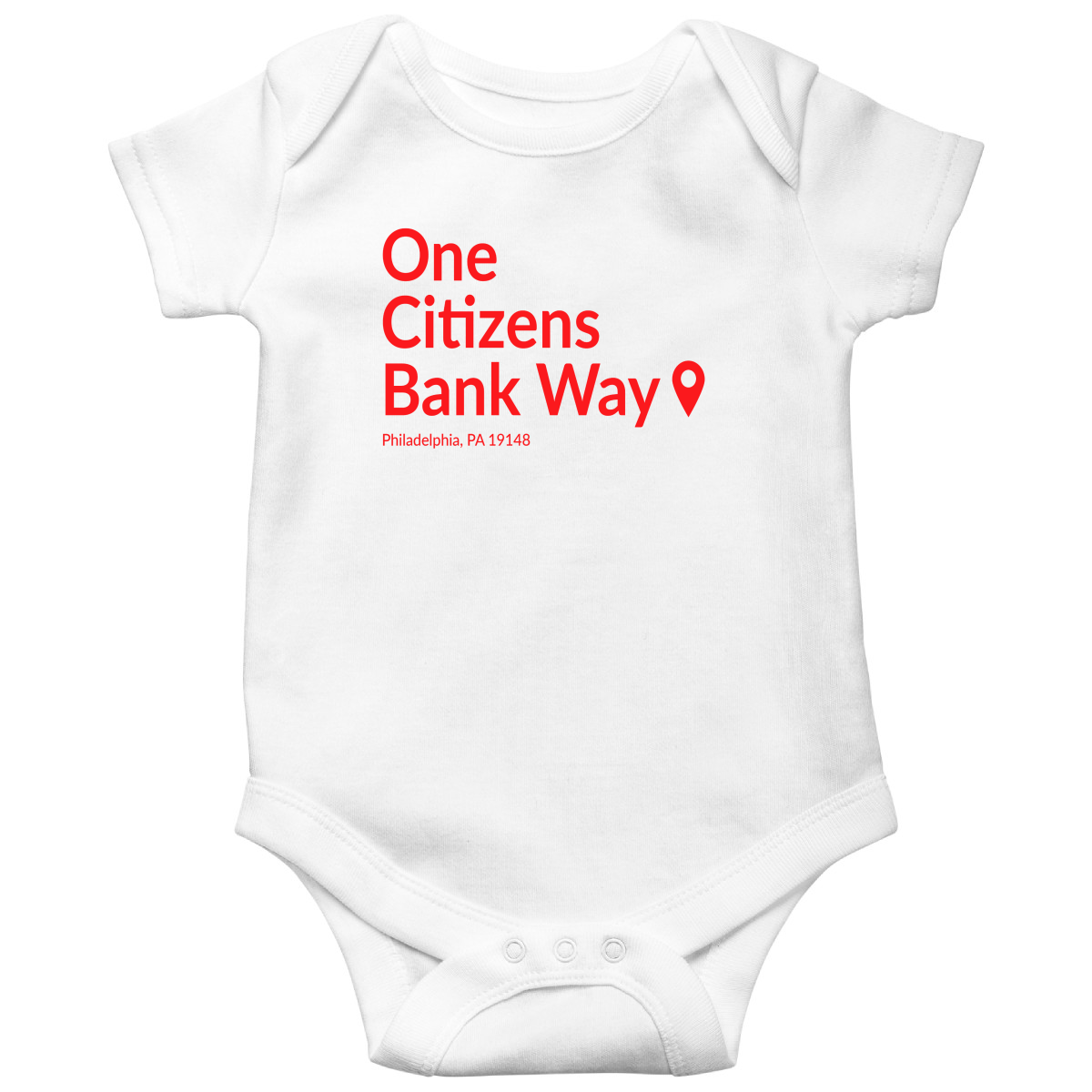 Philly Baseball Stadium Baby Bodysuits | White