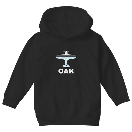 Fly Oakland OAK Airport Kids Hoodie | Black